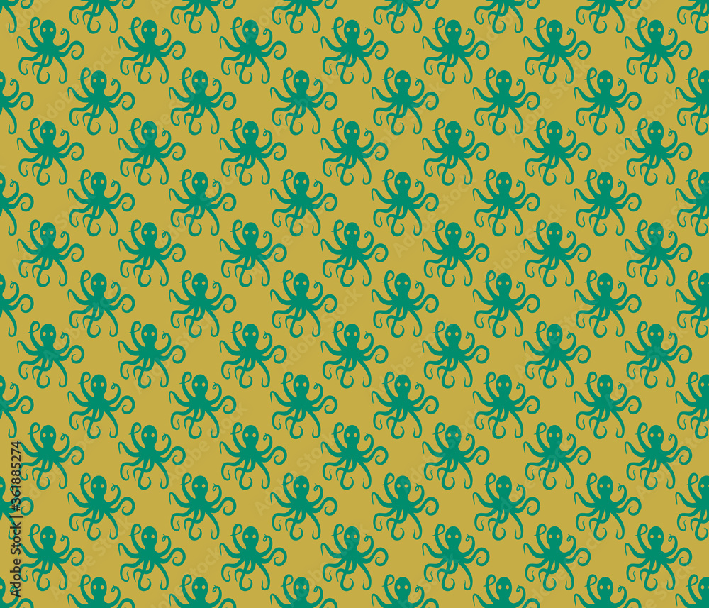 Simple octopus pattern seamless repeat background Simple octopus pattern seamless repeat background
