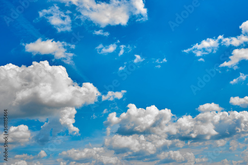 Beautiful blue sky with white clouds on a bright Sunny summer day