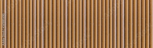 Panorama of Bamboo wall or Bamboo fence texture. Old brown tone natural bamboo fence texture background