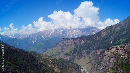 mountain landscape with a blue sky. it's my favorite  © Hiamnshu