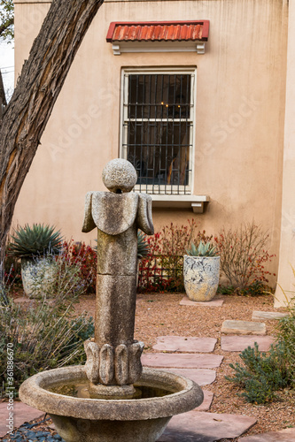 Courtyard in Historic Santa Fe on The Old Sante Fe Trail, Santa Fe,New Mexico,USA