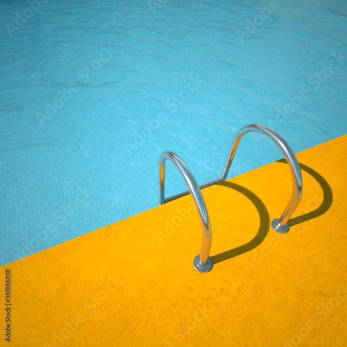 Pool in blue and yellow