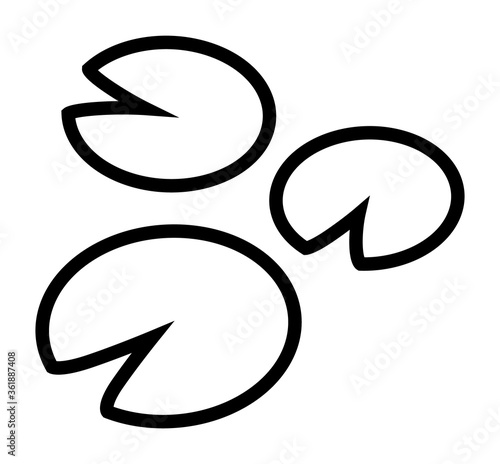 Water lilies or lily pads line art vector icon for apps and websites