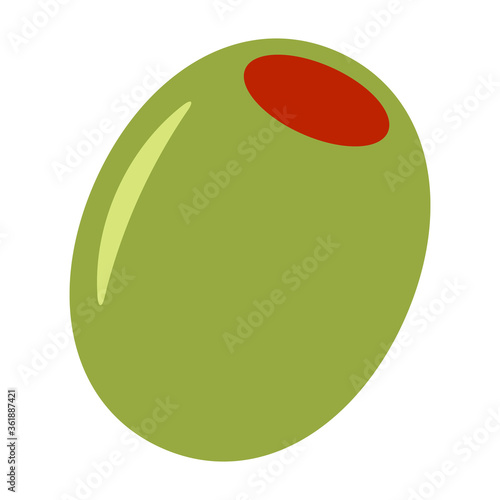 Green olive fruit flat vector color icon for food apps and websites