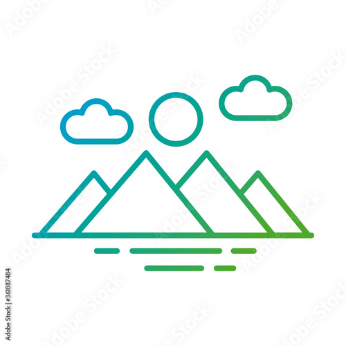 mountains and sun gradient style icon