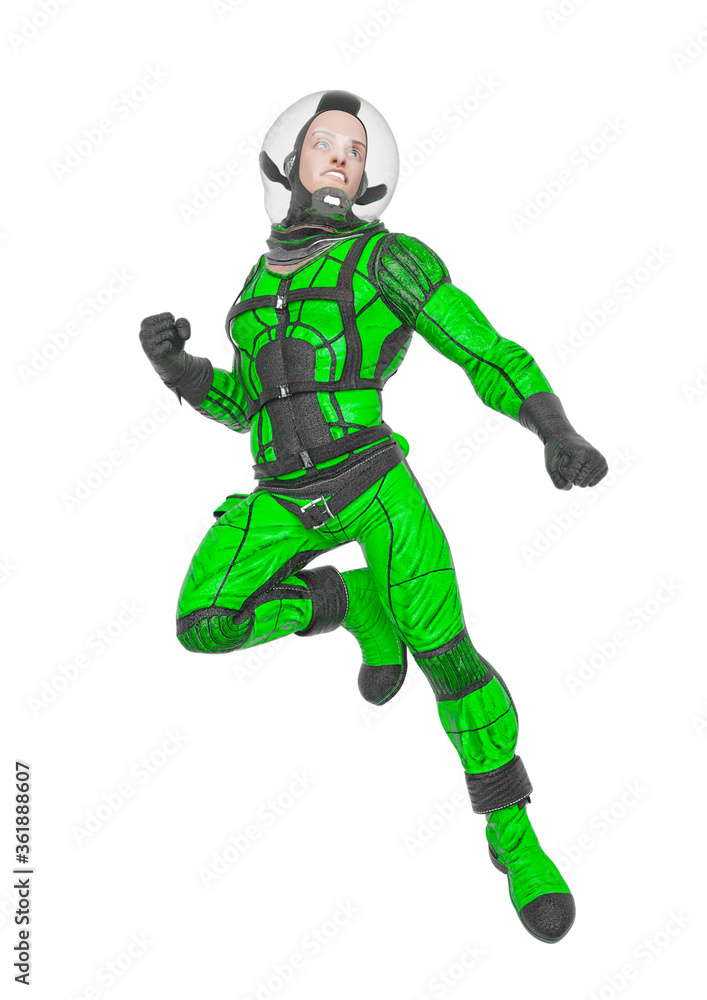 retro space astronaut is doing a powerful comic pose retro space astronaut is doing a powerful comic pose