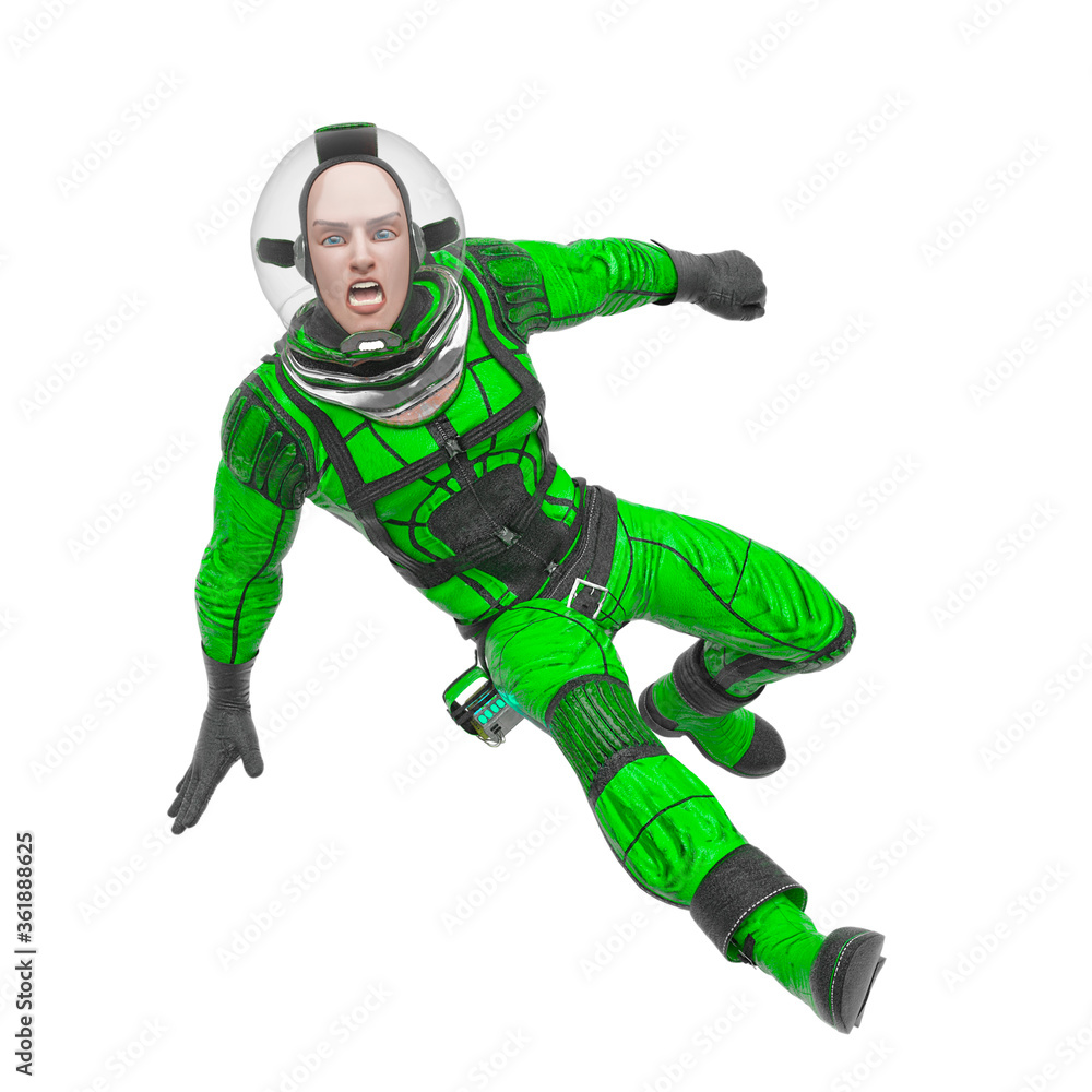 retro space astronaut is doing a parkour attack pose retro space astronaut is doing a parkour attack pose