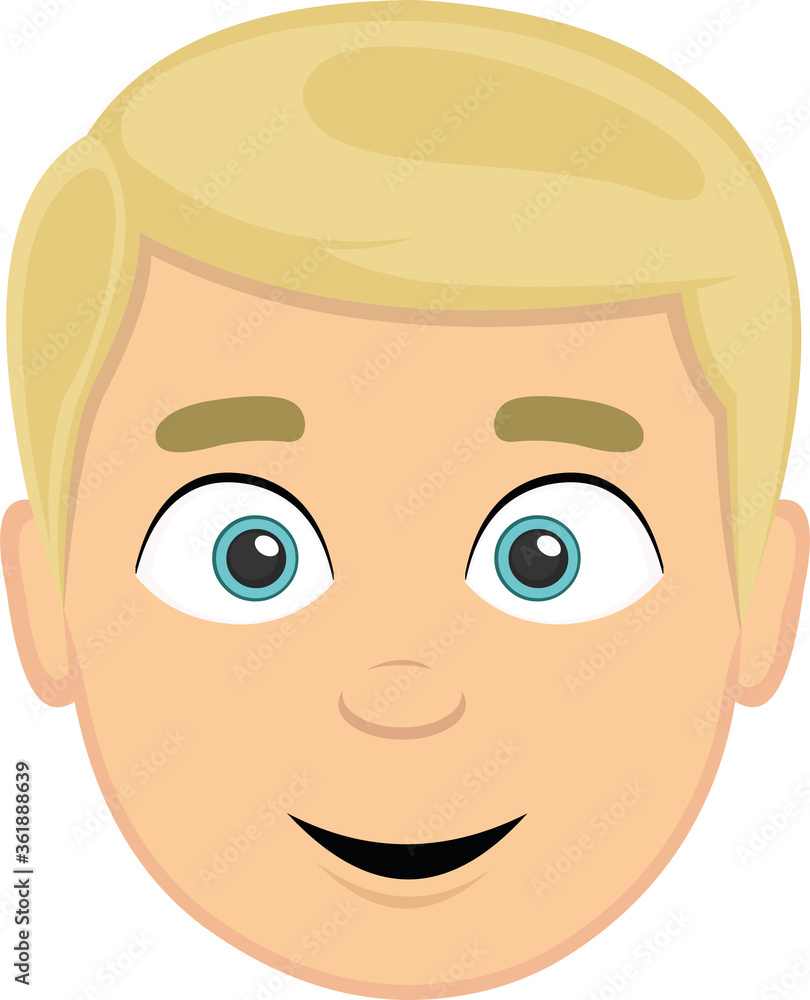 Vector illustration of the face of a blond man with light eyes