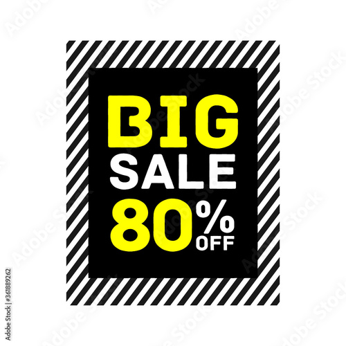 80% offer big sale discount tag sticker banner vector eps