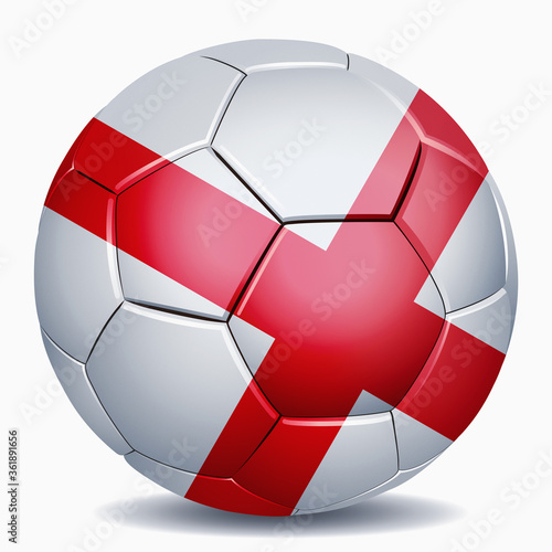 England flag on soccer ball