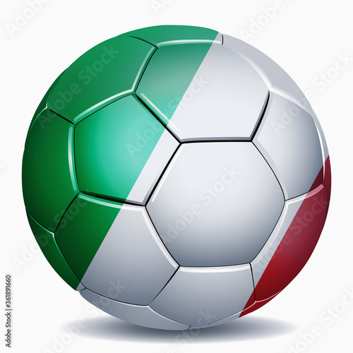 Italy flag on soccer ball