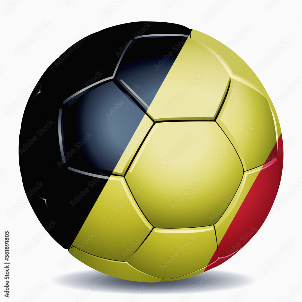 Fototapeta premium Belgium flag on soccer ball