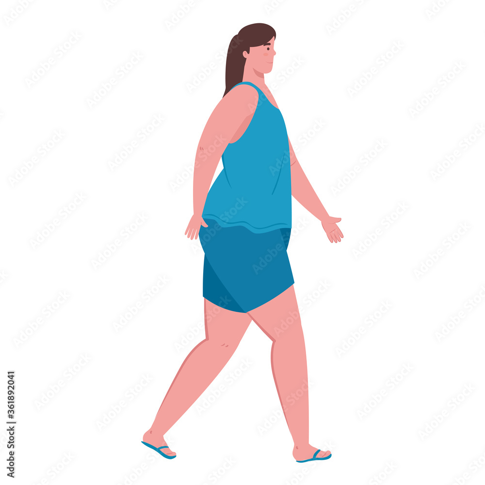 Fototapeta premium woman wearing clothes by summer vacation season vector illustration design