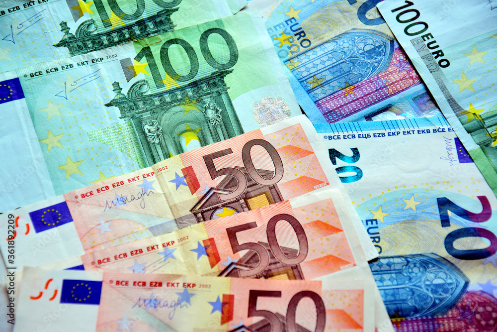 euro banknotes background