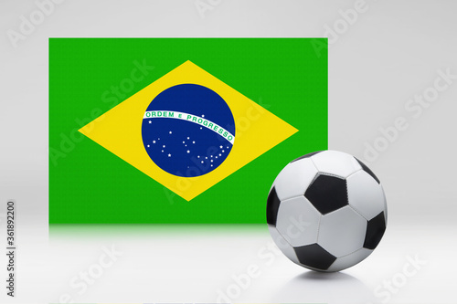 Brazil flag with a soccer ball