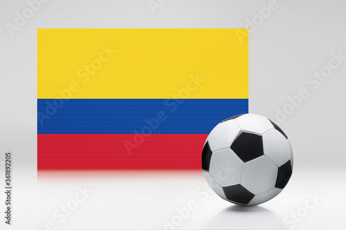 Colombia flag with a soccer ball