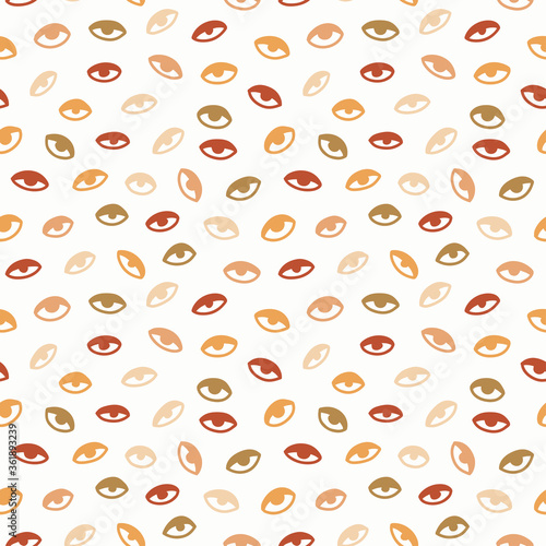 Seamless pattern with hand drawn eye, vector illustration