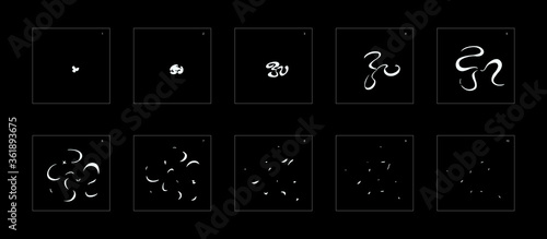 Shine explosion effect. Smoke explosion animation effect. Animation Sprite sheet for games, cartoon or animation. vector style animation effect 1361.