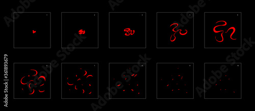 Shine fire effect. Fire explosion animation effect. Animation Sprite sheet for games, cartoon or animation. vector style animation effect 13064.