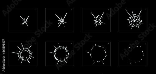 Shine explosion effect. Smoke explosion animation effect. Animation Sprite sheet for games, cartoon or animation. vector style animation effect 1373.
