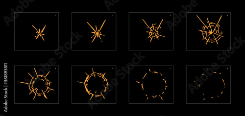Shine dust effect. Dust explosion animation effect. Animation sprite sheet for games, cartoon or animation. vector style animation effect 1375.