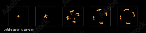 Shine dust effect. Dust explosion animation effect. Animation sprite sheet for games, cartoon or animation. vector style animation effect 1381.