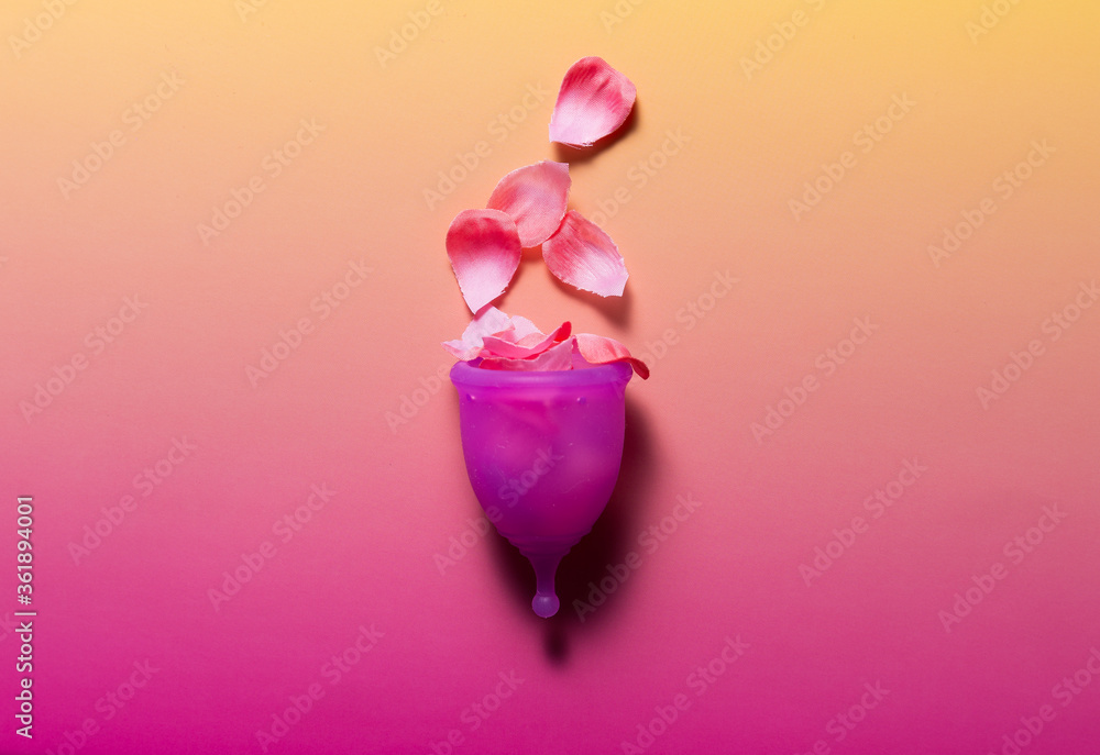 Feminine hygiene products on bright pink background Feminine hygiene products on bright pink background