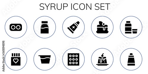 Modern Simple Set of syrup Vector filled Icons