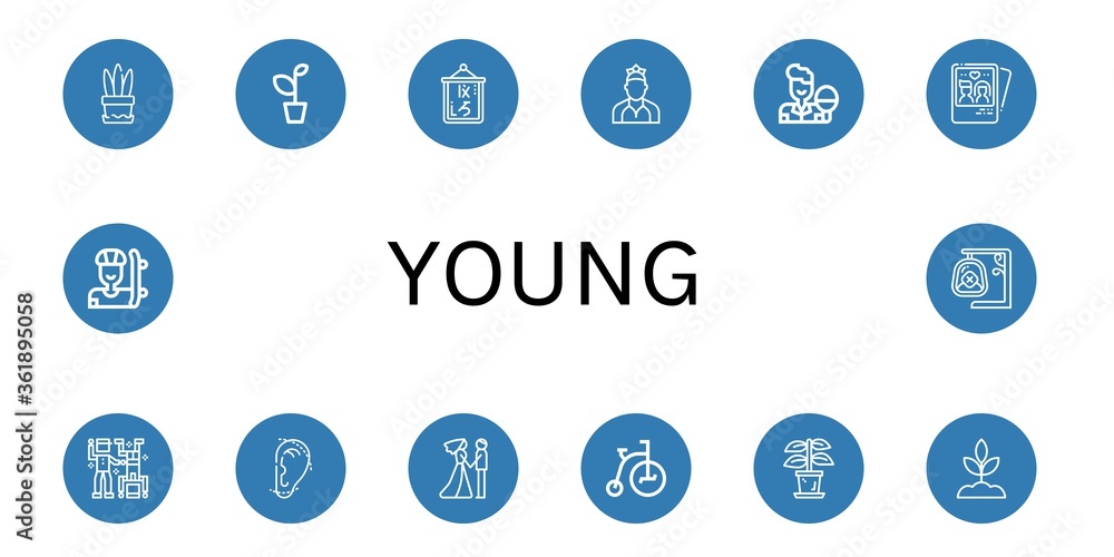 young icon set young icon set