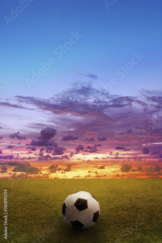 Soccer ball on a playing field © ImageHit
