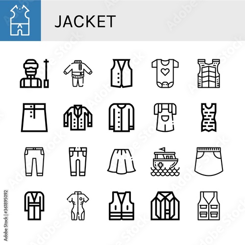 jacket simple icons set