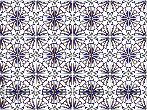 Seamless pattern design with floral background elements, beautiful ornaments, black, white, orange, pink, red, green, yellow, blue, gray, purple