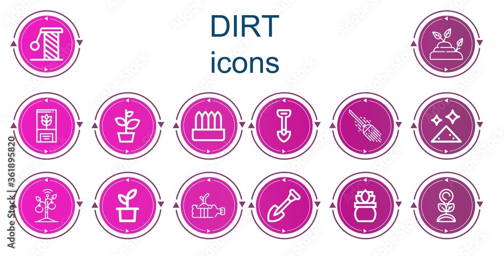 Editable 14 dirt icons for web and mobile Editable 14 dirt icons for web and mobile