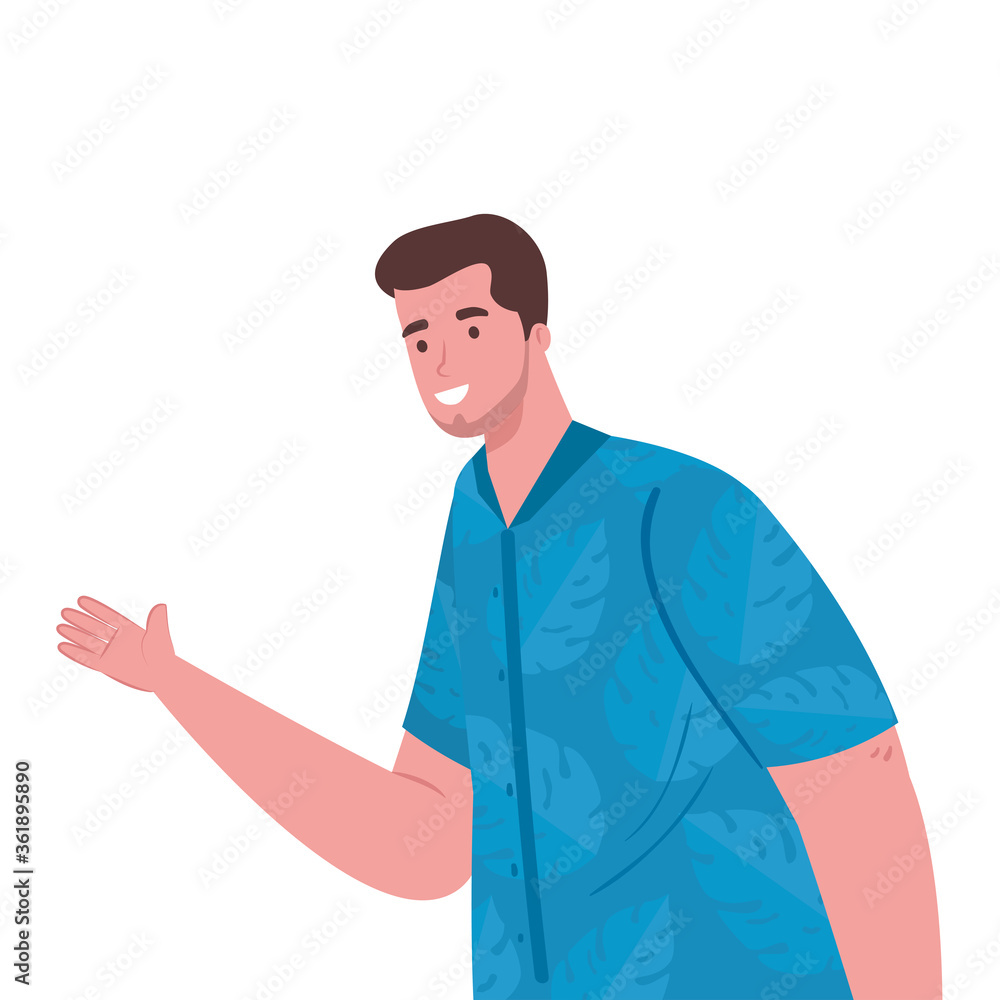 man wearing clothes by summer vacation season vector illustration design man wearing clothes by summer vacation season vector illustration design