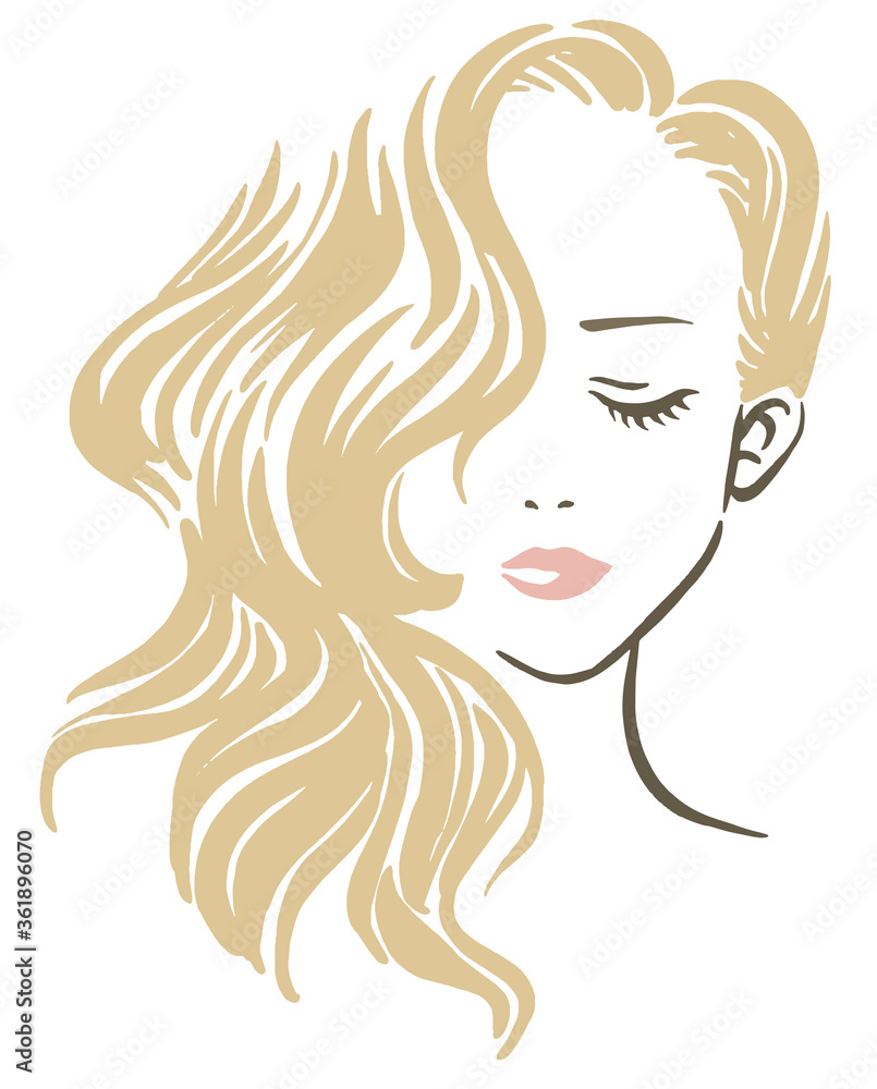 Logo style vector art of a beautiful woman for beauty hair salon. Logo style vector art of a beautiful woman for beauty hair salon.