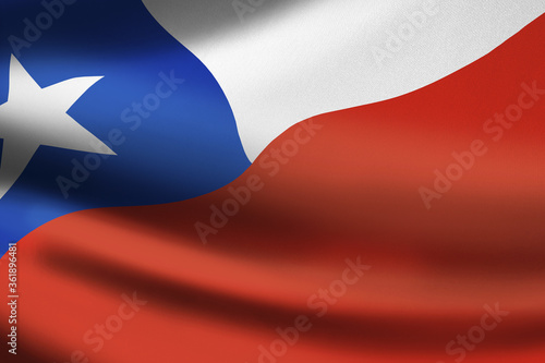 Chile flag waving photo