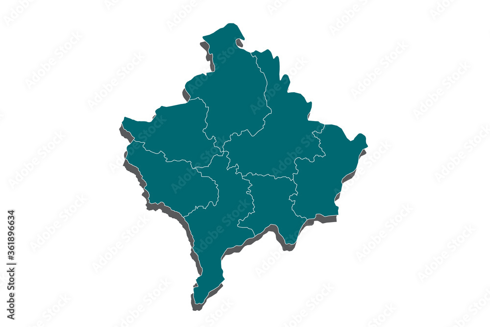 Map of kosovo. High detailed vector map - kosovo. Kosovo map - blue geometric rumpled triangular low poly style gradient graphic background, Vector illustration eps 10. - Vector Map of kosovo. High detailed vector map - kosovo. Kosovo map - blue geometric rumpled triangular low poly style gradient graphic background, Vector illustration eps 10. - Vector