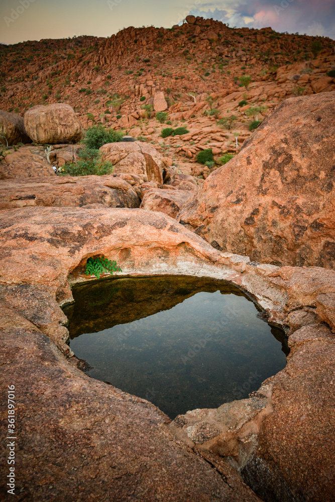 Water catchment in desert