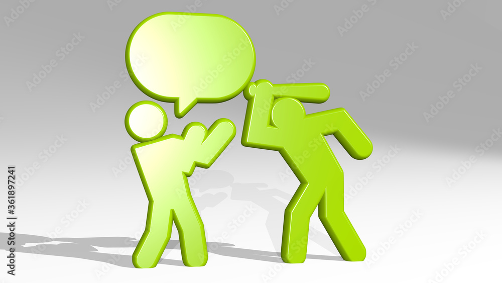 talking against violence from a perspective with the shadow. A thick sculpture made of metallic materials of 3D rendering. phone and business talking against violence from a perspective with the shadow. A thick sculpture made of metallic materials of 3D rendering. phone and business