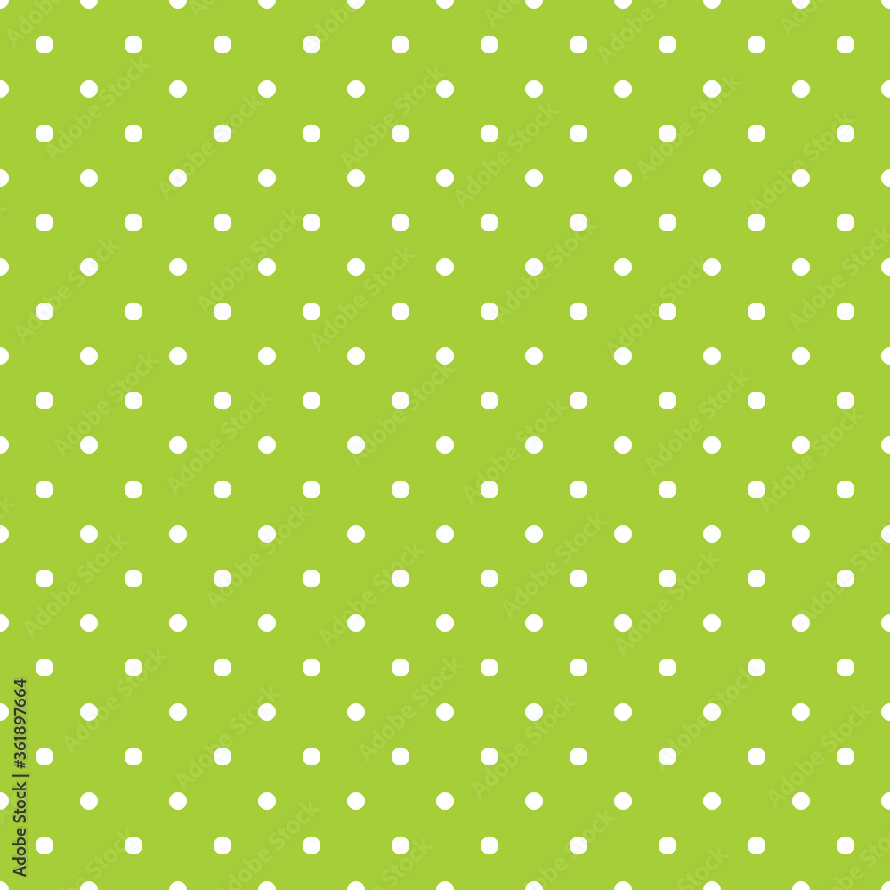 Seamless green polka dot background