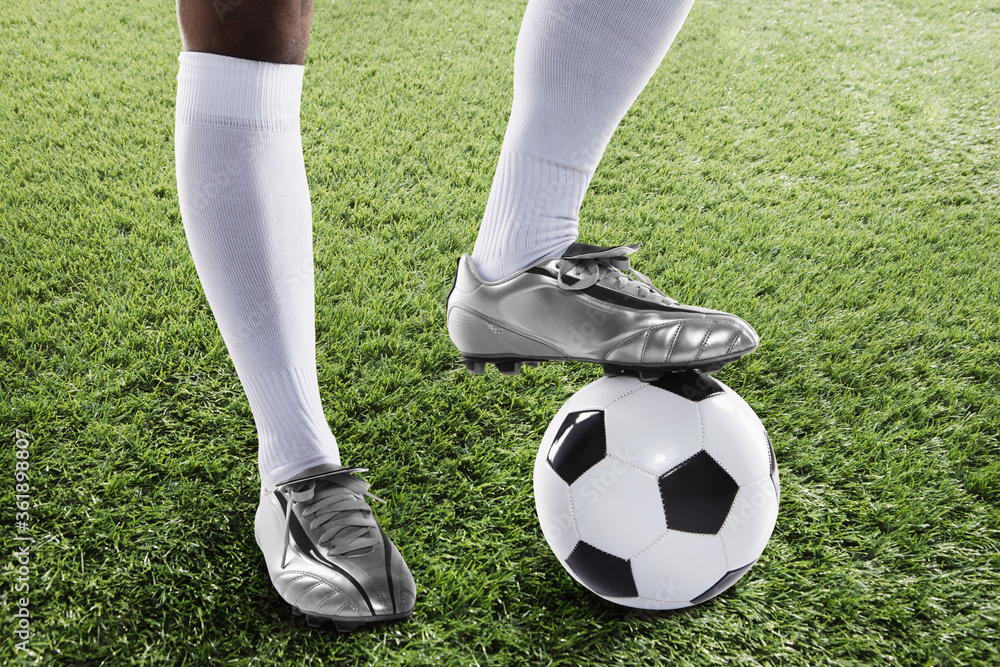 A soccer player ready to kick off A soccer player ready to kick off