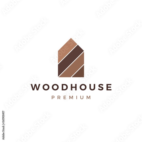 wood house timber panel wall facade decking wpc vinyl hpl logo vector icon illustration