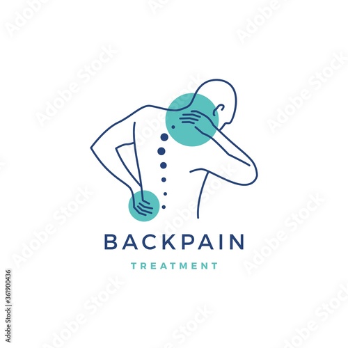 back pain treatment logo vector icon illustration