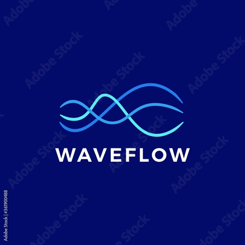 wave flow stream logo vector icon illustration