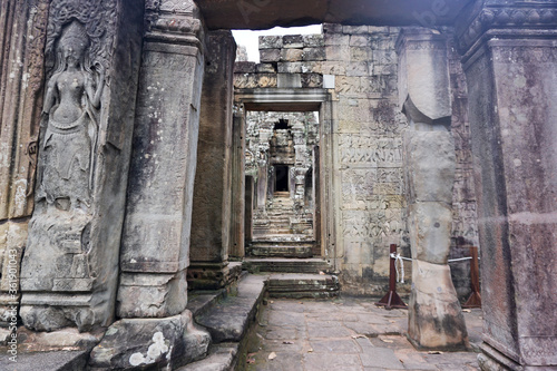 View of architecture at Angkor Wat during the day       