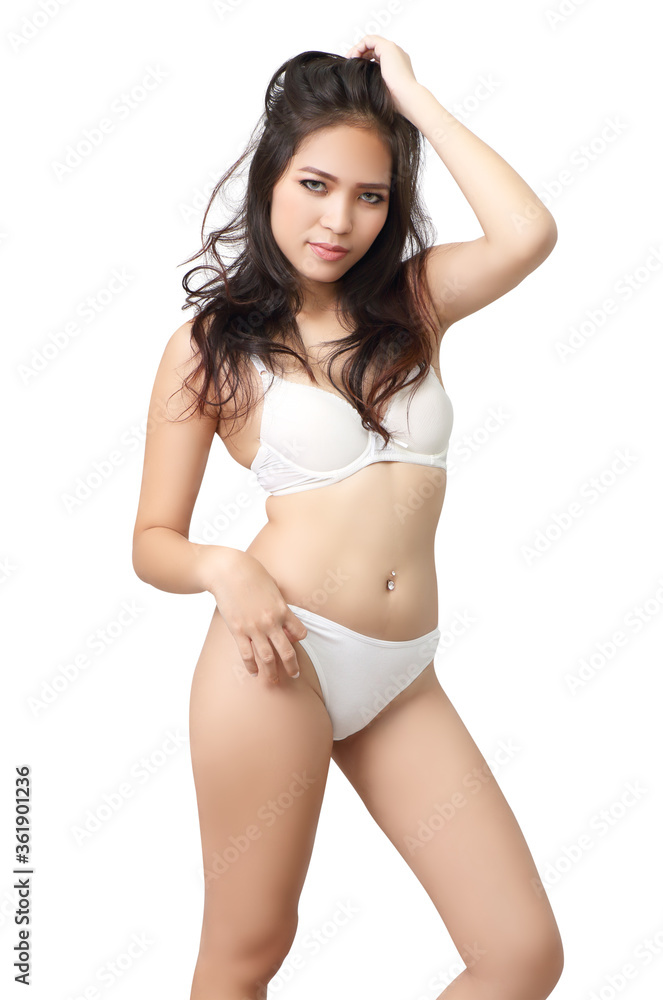 Fototapeta premium woman white bikini