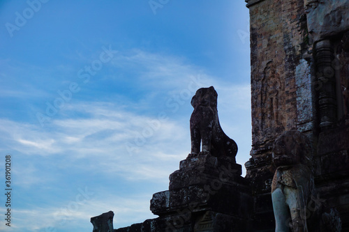 View of architecture at Angkor Wat during the day       