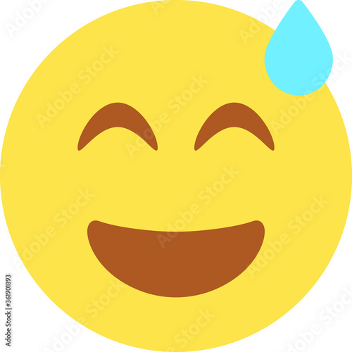 Grin Beam Sweat Emoji / Emoticon