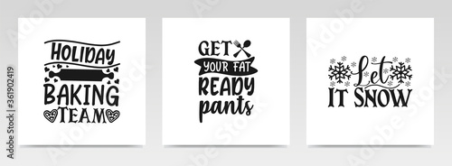 Pot holder quotes letter typography set illustration.