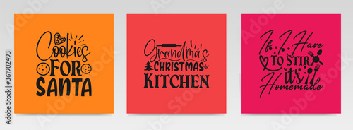 Pot holder quotes letter typography set illustration.